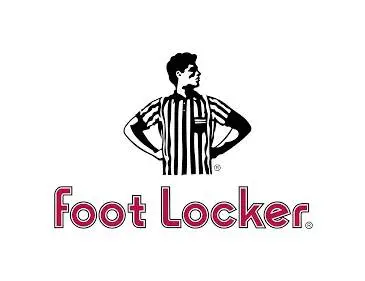 A foot locker logo with a referee on it.